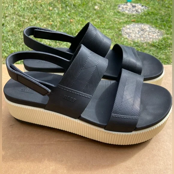 REEF Water Vista Higher Black Vintage Slingback Sandal Woman’s Size 9 - Picture 2 of 10